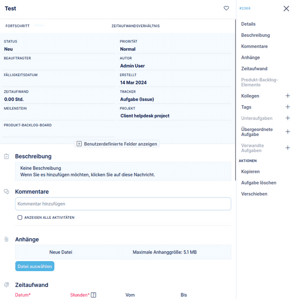 Schnell-Editor für Aufgaben