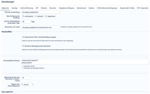 Globale Einstellungen
