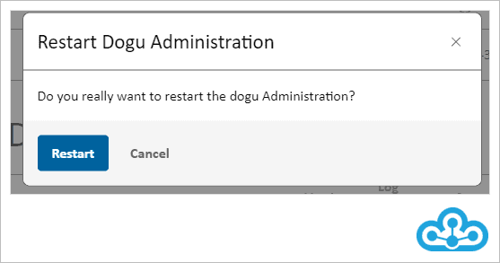Dogu Management: Dialog after clicking on "restart"