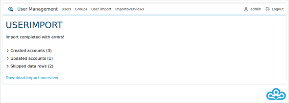 UserImport Results Page Collapsed