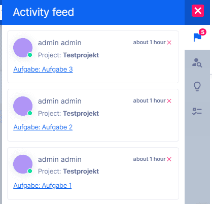 Activity feed
