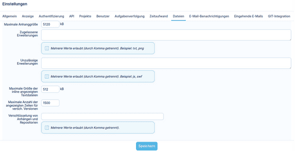 Globale Einstellungen (Dateien)